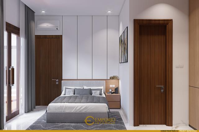 Desain Kamar Tidur Tamu 2 Rumah Modern 3 Lantai Bapak Djaja di Surabaya