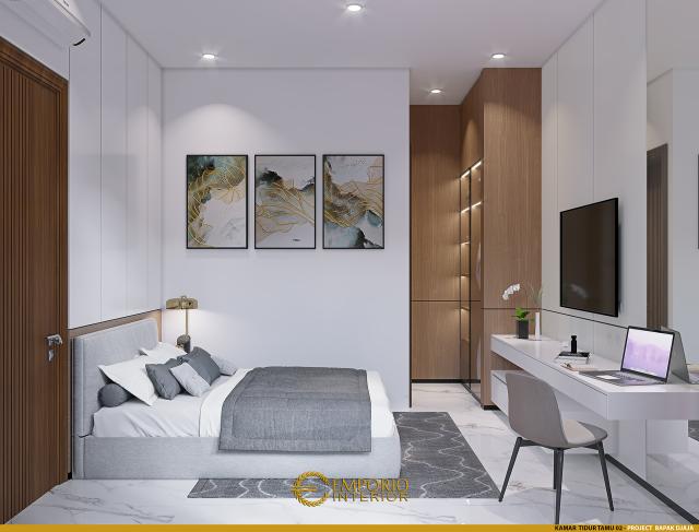 Desain Kamar Tidur Tamu 2 Rumah Modern 3 Lantai Bapak Djaja di Surabaya