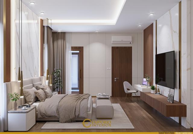 Desain Kamar Tidur Utama Rumah Modern 3 Lantai Bapak Djaja di Surabaya