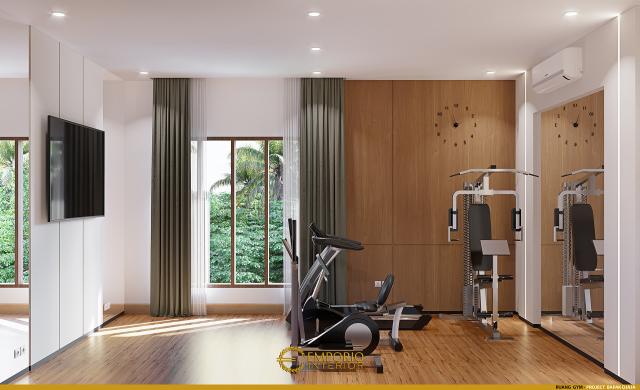 Desain Area Gym Rumah Modern 3 Lantai Bapak Djaja di Surabaya