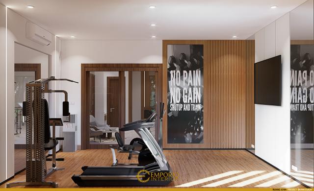 Desain Area Gym Rumah Modern 3 Lantai Bapak Djaja di Surabaya