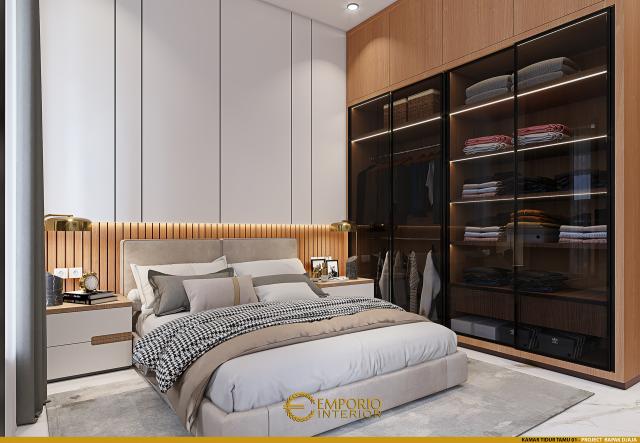 Desain Kamar Tidur Tamu 1 Rumah Modern 3 Lantai Bapak Djaja di Surabaya