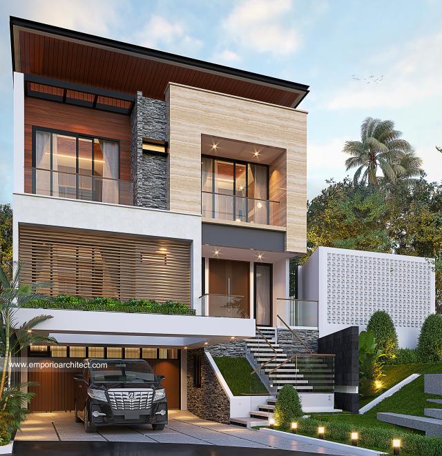 Gambar 1 Desain Rumah Modern 3 Lantai Ibu Margaret di  Jakarta