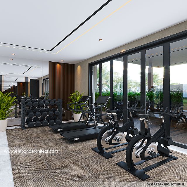 Desain Area Gym Rumah Modern 3 Lantai Ibu JL di Samarinda