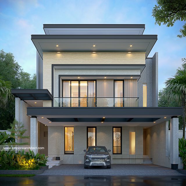 Gambar 1 Desain Rumah Modern 3 Lantai Ibu MRA 1952 di  PIK, Jakarta Utara