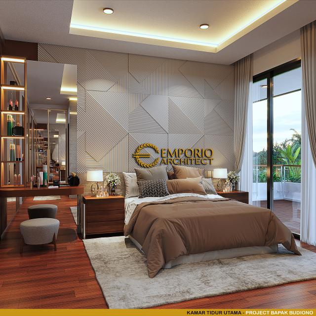 Desain Kamar Tidur Utama Rumah Modern 3 Lantai Bapak BDN di Jakarta Barat