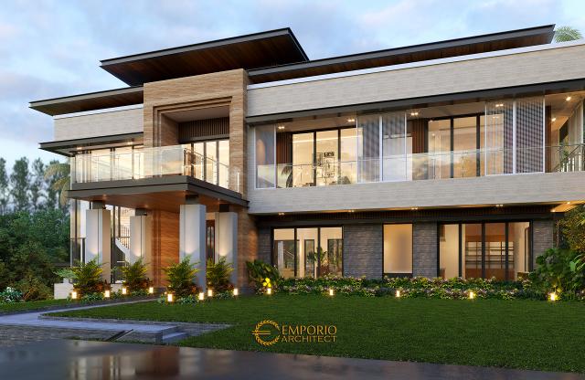 Desain Tampak Samping Rumah Modern 3 Lantai Bapak Rusdi di Padang, Sumatera Barat