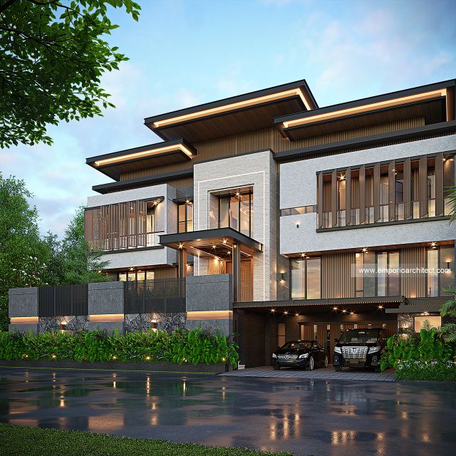 Gambar 1 Desain Rumah Modern 3 Lantai Bapak IW dan Ibu AR 1731 di  Bandung