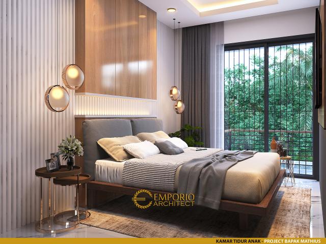 Desain Kamar Tidur Anak Rumah Modern 3 Lantai Bapak Mathius di Makassar, Sulawesi Selatan