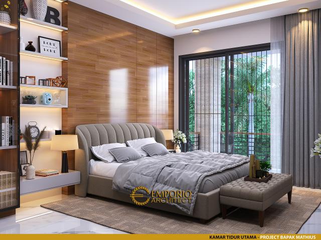 Desain Kamar Tidur Utama Rumah Modern 3 Lantai Bapak Mathius di Makassar, Sulawesi Selatan