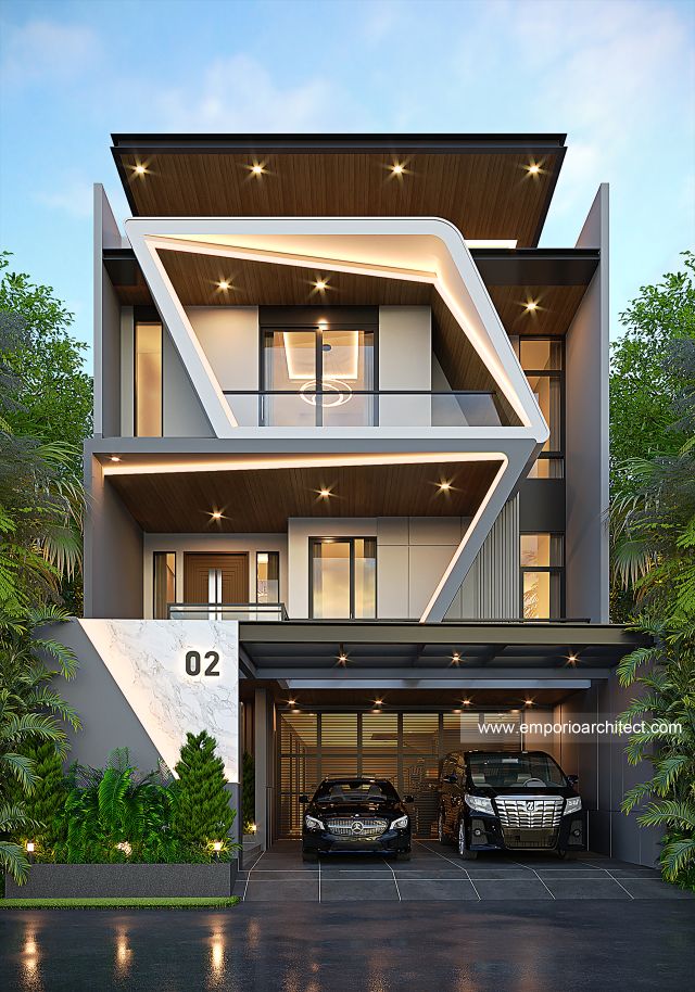 Gambar 3 Desain Rumah Modern 3 Lantai Bapak AZM di  Jakarta Selatan