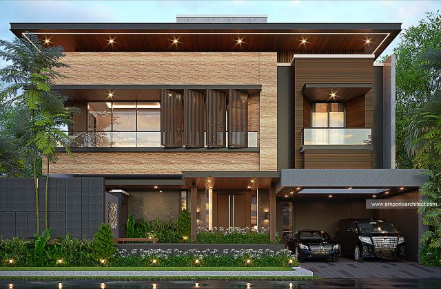 Desain Rumah Modern 3 Lantai Ibu E 1990 di  Jakarta Selatan