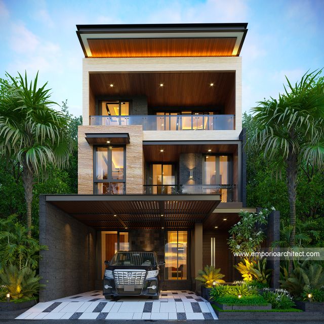 Gambar 1 Desain Rumah Modern 3 Lantai Ibu STL 1754 di  Jakarta