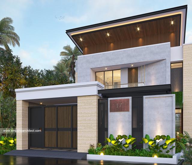 Desain Tampak Depan Dengan Pagar Rumah Modern 3 Lantai Bapak Aldy di Tabanan, Bali