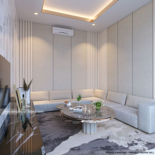 Desain Ruang Karaoke Rumah Modern 3 Lantai Bapak WLL di Bandung