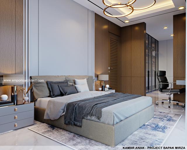 Desain Kamar Tidur Anak Rumah Modern 3 Lantai Bapak Mirza di Tangerang