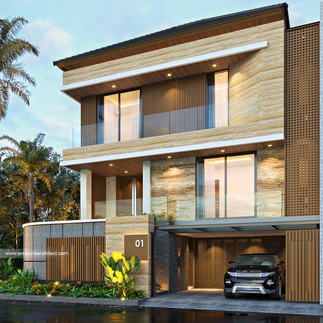 Gambar 1 Desain Rumah Modern 3 Lantai Bapak Mirza di  Tangerang