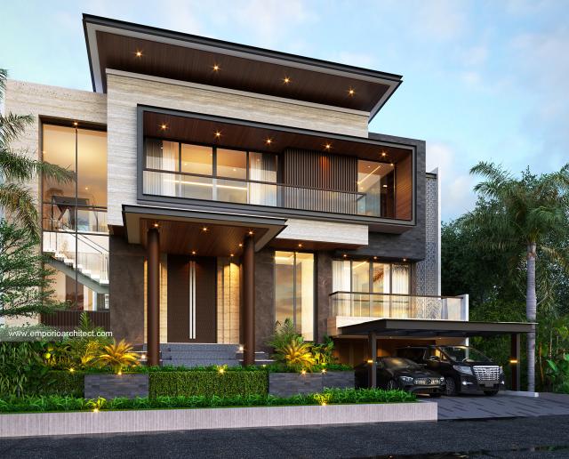 Desain Rumah Modern 3 Lantai Ibu SHR 1319 di  BSD, Tangerang Selatan