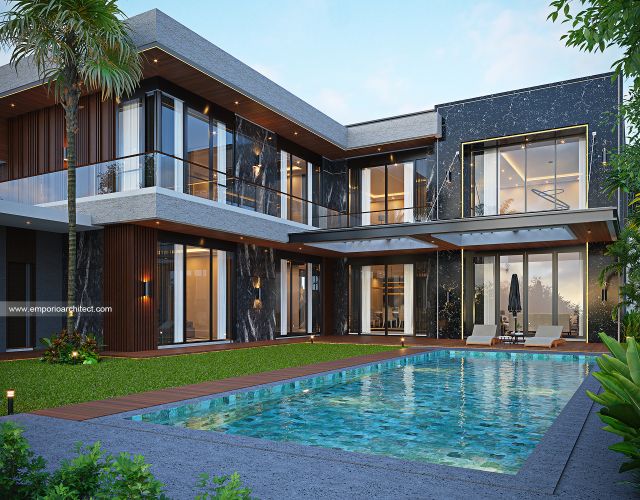 Gambar 1 Desain Rumah Modern 3 Lantai Bapak HSN di  BSD, Tangerang Selatan