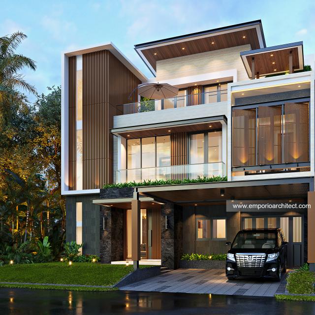 Desain Rumah Modern 3 Lantai Bapak Welly di  Balikpapan