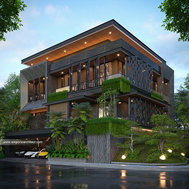 Gambar 1 Desain Rumah Modern 3 Lantai Ibu APL di  Jakarta Timur