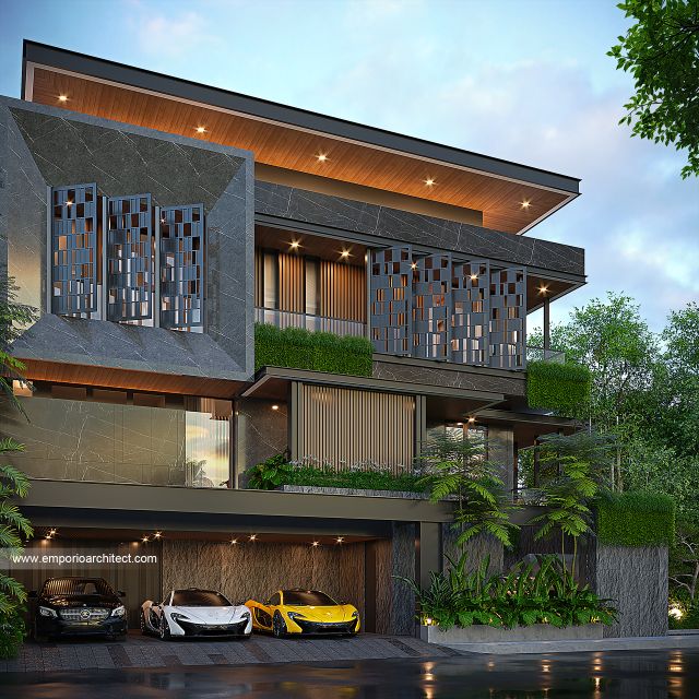 Gambar 2 Desain Rumah Modern 3 Lantai Ibu APL di  Jakarta Timur