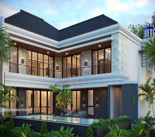 Gambar 3 Desain Rumah Villa Bali 3 Lantai Bapak WFD 1936 di  Surabaya