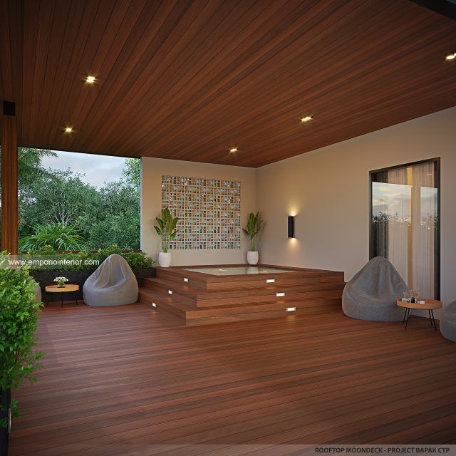 Desain Rooftop Moondeck Rumah Modern 3 Lantai Bapak CTP di Surabaya