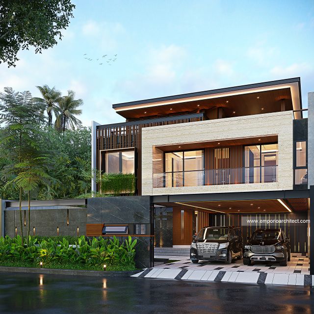 Desain Tampak Depan 3 Rumah Modern 3 Lantai Bapak BNN di Yogyakarta