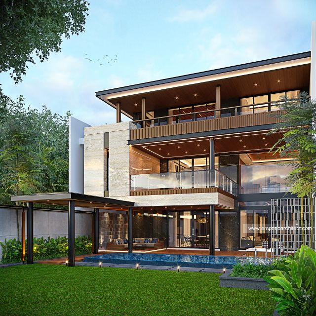 Desain Rumah Modern 3 Lantai Bapak BNN 1884 di  Yogyakarta