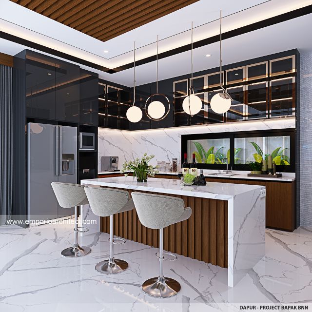 Desain Dapur Rumah Modern 3 Lantai Bapak BNN di Yogyakarta