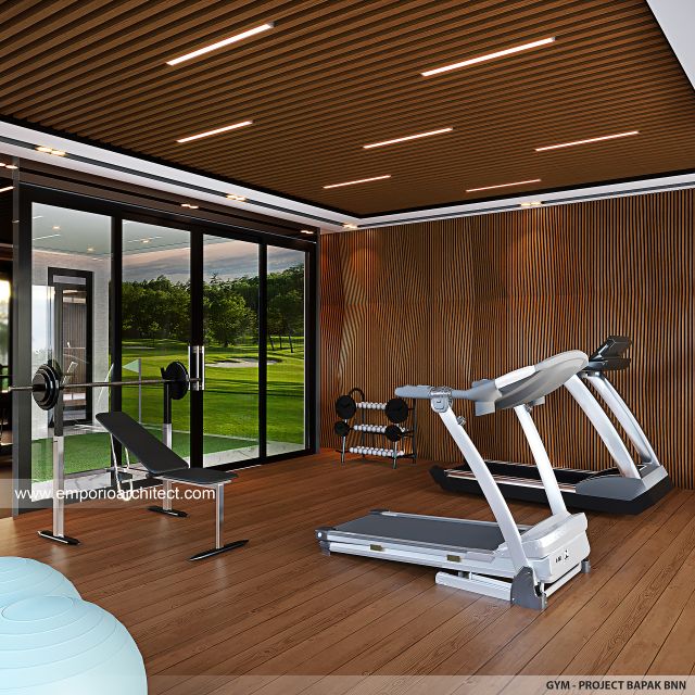 Desain Ruang Gym Rumah Modern 3 Lantai Bapak BNN di Yogyakarta