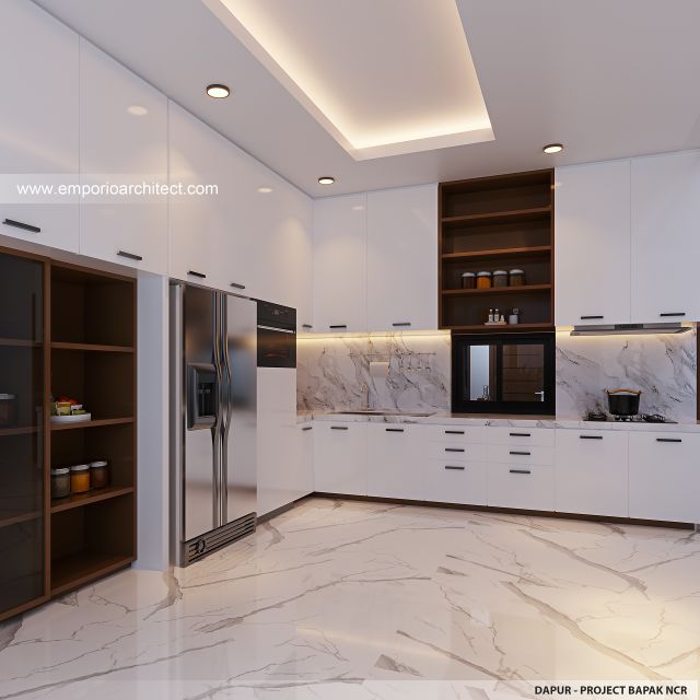 Desain Dapur Rumah Modern 3 Lantai Bapak NCR di Cinere, Depok