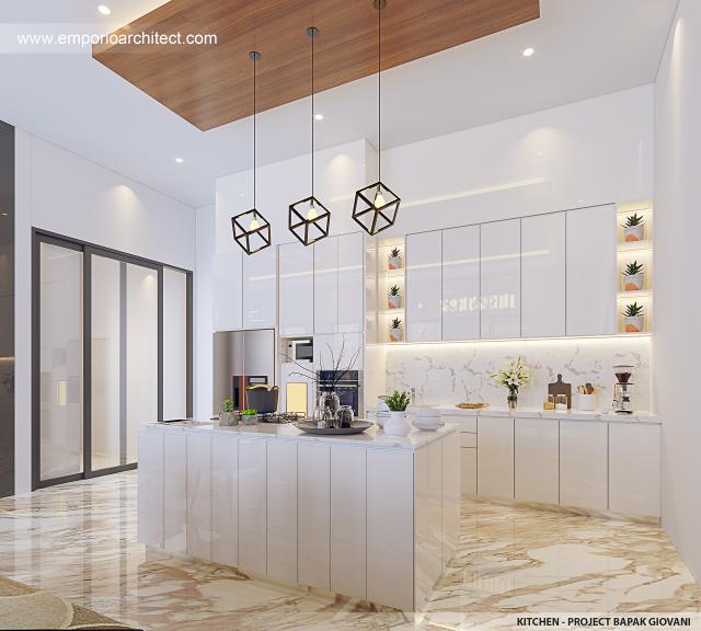 Desain Dapur Rumah Modern 3 Lantai Bapak GVN di Jakarta