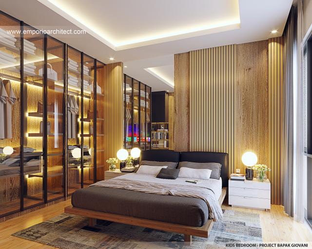 Desain Kamar Tidur Anak Rumah Modern 3 Lantai Bapak GVN di Jakarta