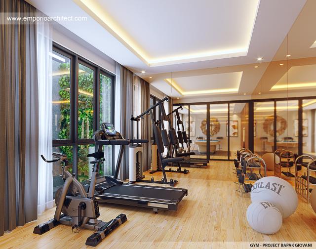 Desain Area Gym Rumah Modern 3 Lantai Bapak GVN di Jakarta