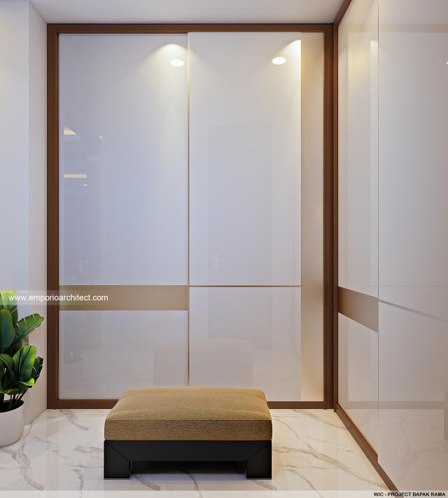 Desain Walk In Closet Rumah Modern 3 Lantai Bapak Rama di Jakarta Utara