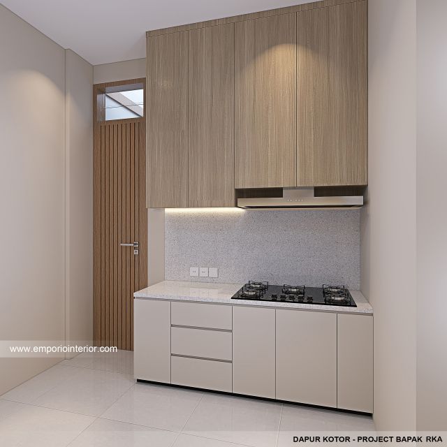 Desain Dapur Kotor Rumah Modern 3 Lantai Bapak RKA di Badung, Bali