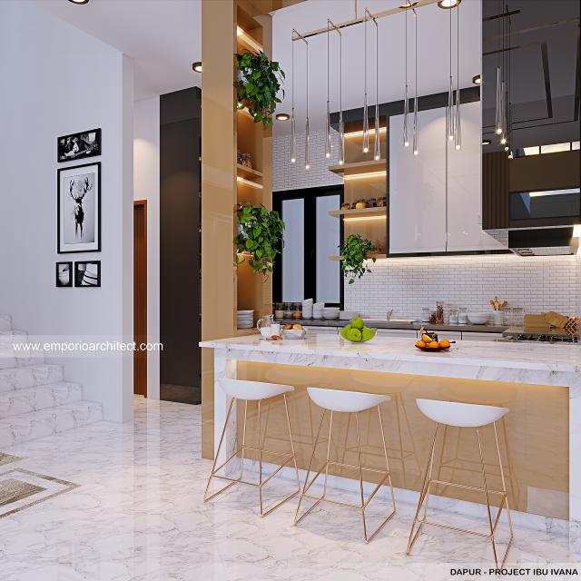 Desain Dapur Rumah Modern 3 Lantai Ibu Ivana di Solo