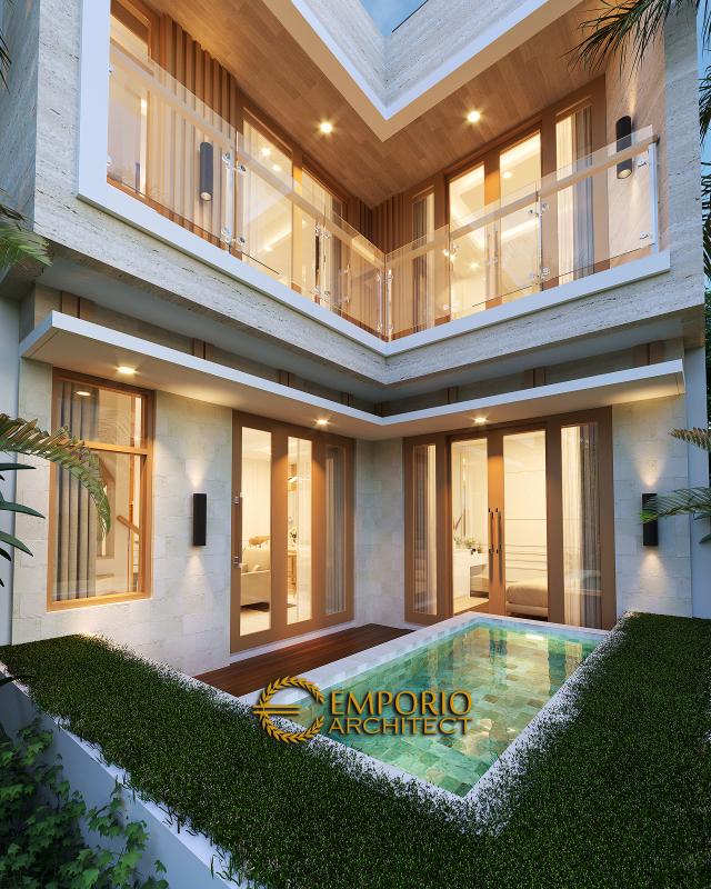 Desain Tampak Detail Belakang Rumah Modern 3 Lantai Ibu Desi di Makassar, Sulawesi Selatan