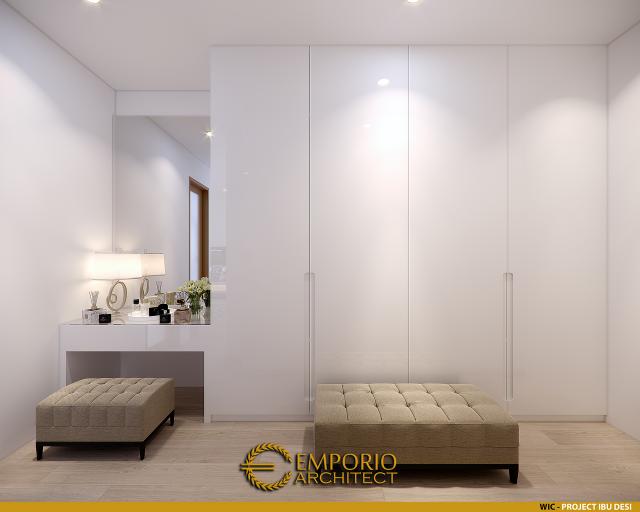 Desain Walk In Closet Rumah Modern 3 Lantai Ibu Desi di Makassar, Sulawesi Selatan