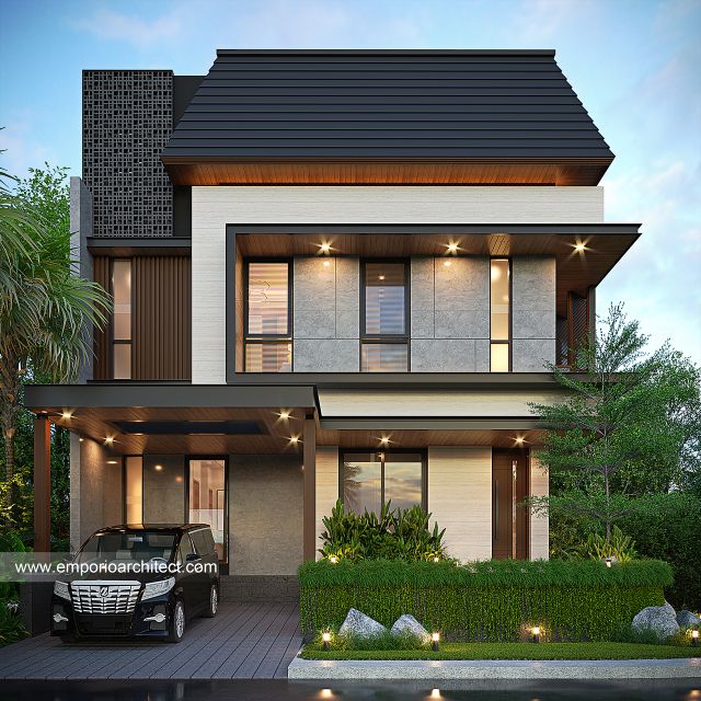 Gambar 2 Desain Rumah Modern 3 Lantai Ibu MNH 1690 di  BSD, Tangerang Selatan