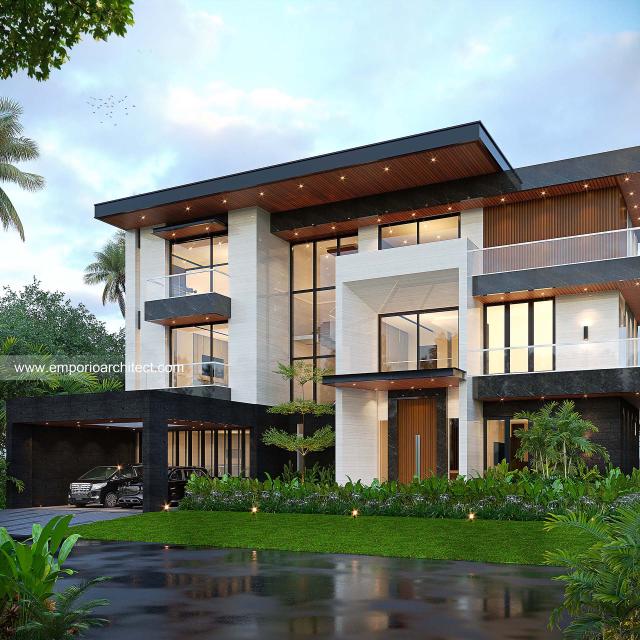 Gambar 1 Desain Rumah Modern 3 Lantai Bapak JKO 1469 di  Sentul, Bogor