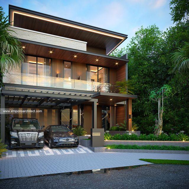 Desain Tampak Depan 3 Rumah Modern Minimalis 3 Lantai Bapak IWP di Bandung