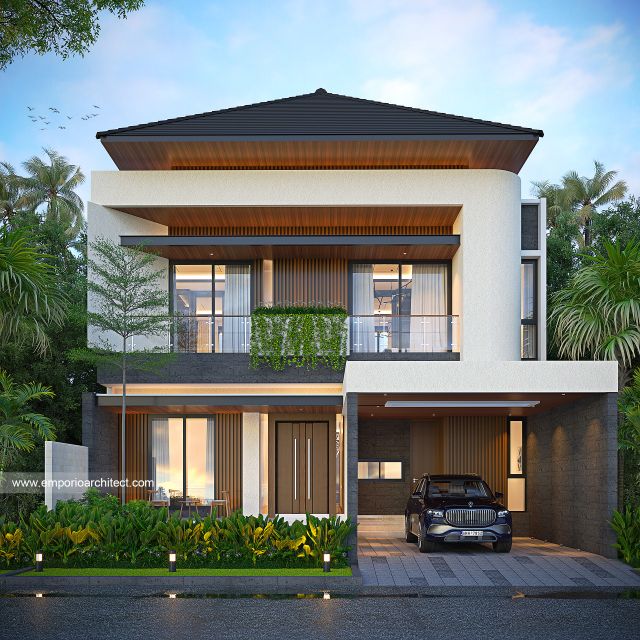 Desain Tampak Depan 3 Rumah Modern 3 Lantai Ibu SC di Depok