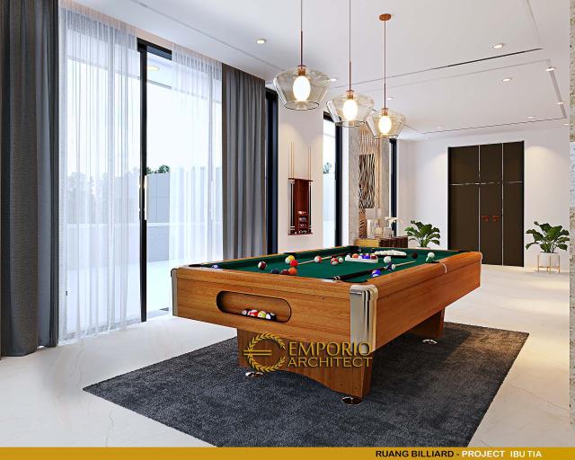 Desain Ruang Billiard Rumah Modern 3 Lantai Ibu TY di BSD, Tangerang Selatan, Banten