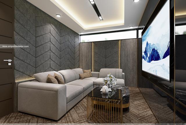 Desain Ruang Karaoke Rumah Modern 3 Lantai Bapak Axel di Palembang