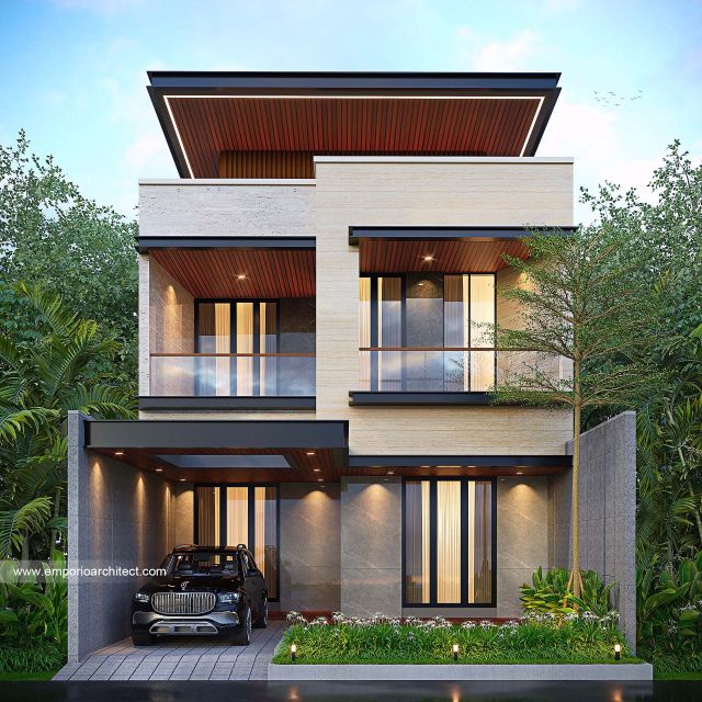 Gambar 1 Desain Rumah Modern 3 Lantai Ibu LNA di  Pondok Indah, Jakarta Selatan