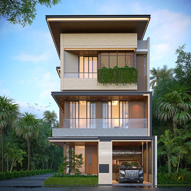 Gambar 1 Desain Rumah Modern 3 Lantai Bapak LD 1720 di  Depok