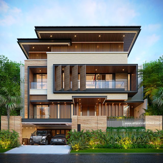 Gambar 1 Desain Rumah Modern 3 Lantai Bapak AD 2013 di  Pondok Indah, Jakarta Selatan